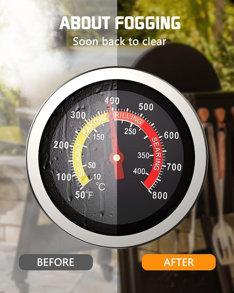Alloxity Grill Temperature Gauge, 2.36", Grill Thermometer for Various Types of Grills, Durable & High-Temperature Resistant, BBQ Thermometer with 4 Visible Colored Zones (Silver) - Image 5